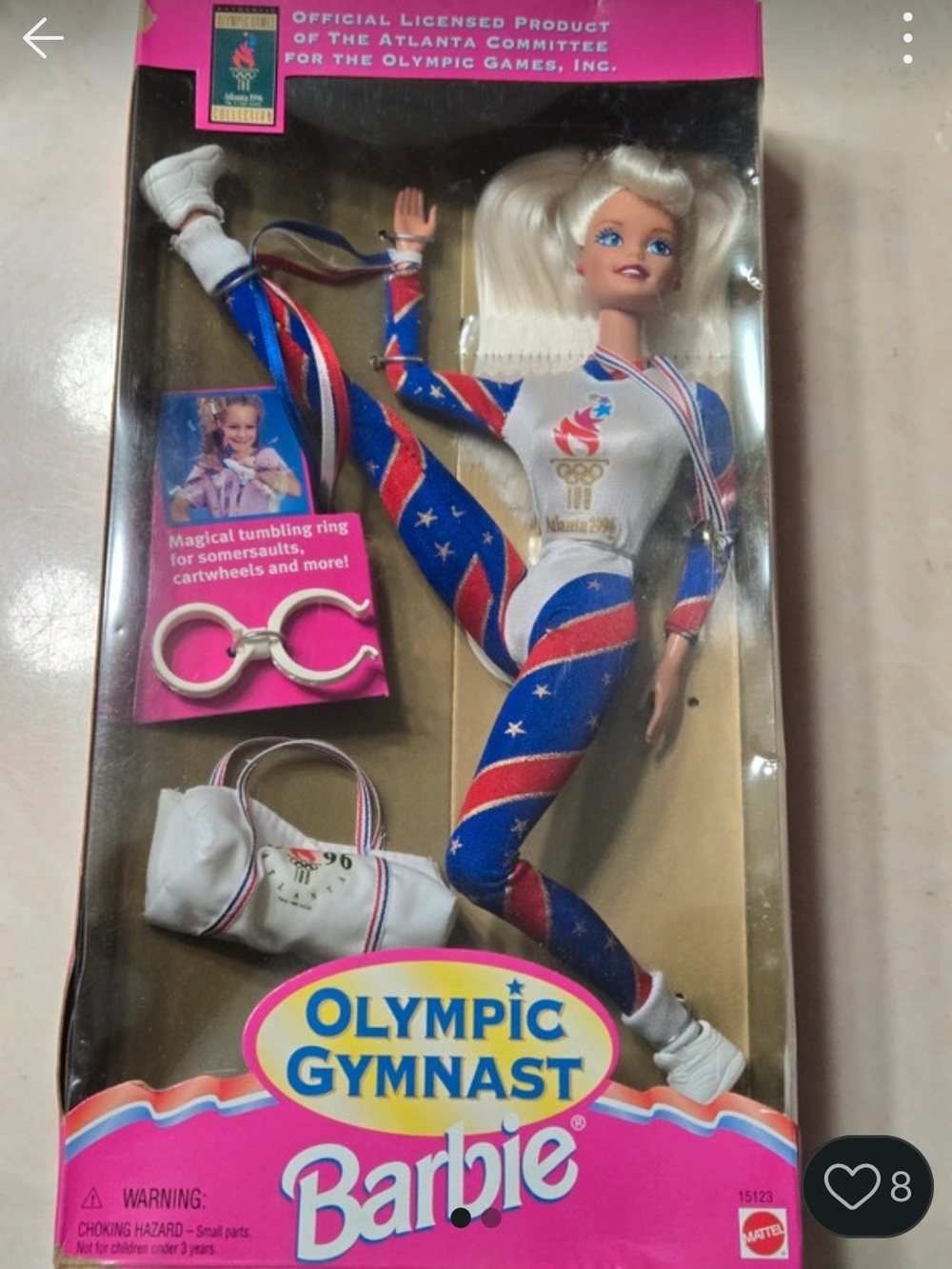 Barbie Olympic Gymnast Doll - Red, White & Blue Leotard
